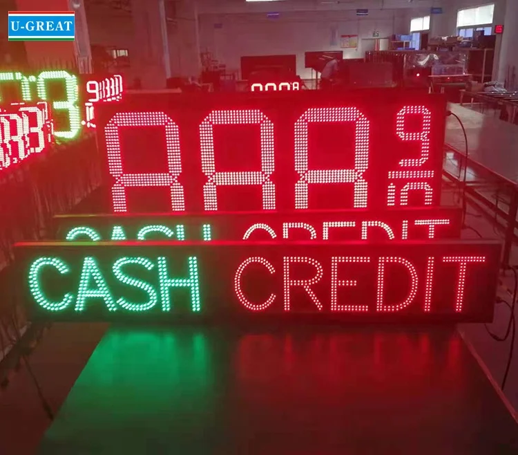 16 дюймов 7-сегментный 4 цифры 8 888 889/10 открытый светодиодный ценовой дисплей автозаправочная станция signage наличных кредитных для автозаправочной станции