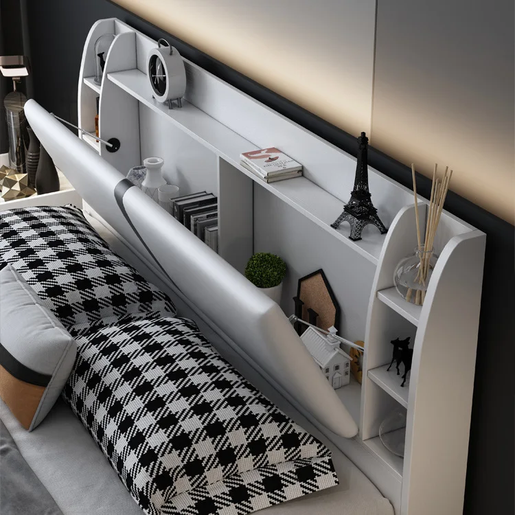 Odyhome DB468 Factory outlet luxury small double bed with storage bed frame storage queen bed frame for bedroom