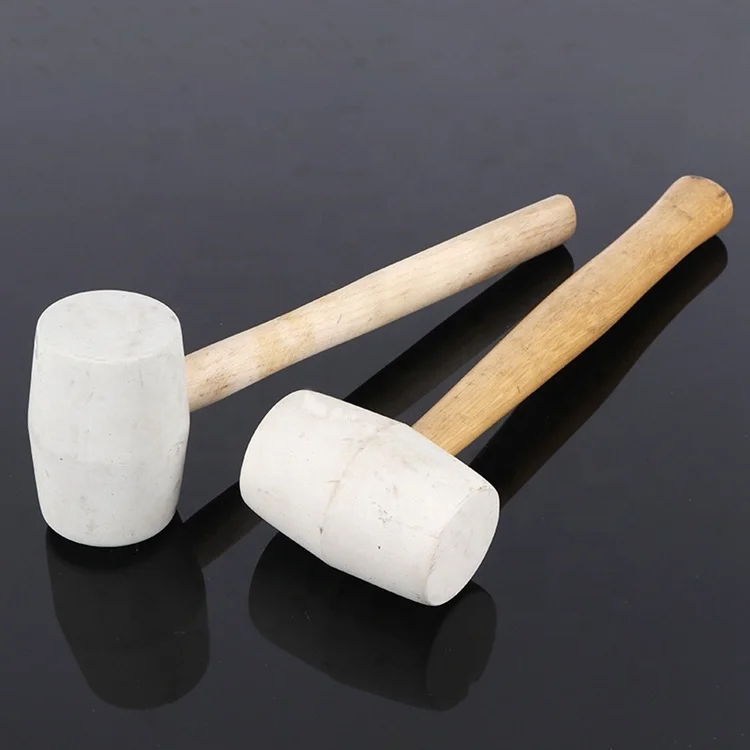 YTH Wooden Handle  Nylon Mallet White Rubber Hammer