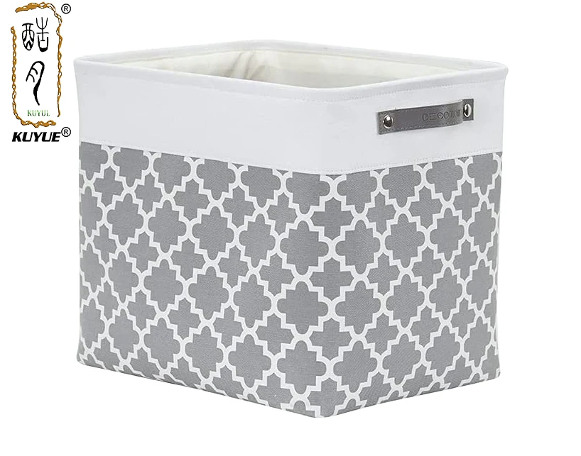 KUYUE Storage Basket Collapsiblerope Storage Box Organizer Foldable White Clothing Organizer Modern Folding Rectangle Manual