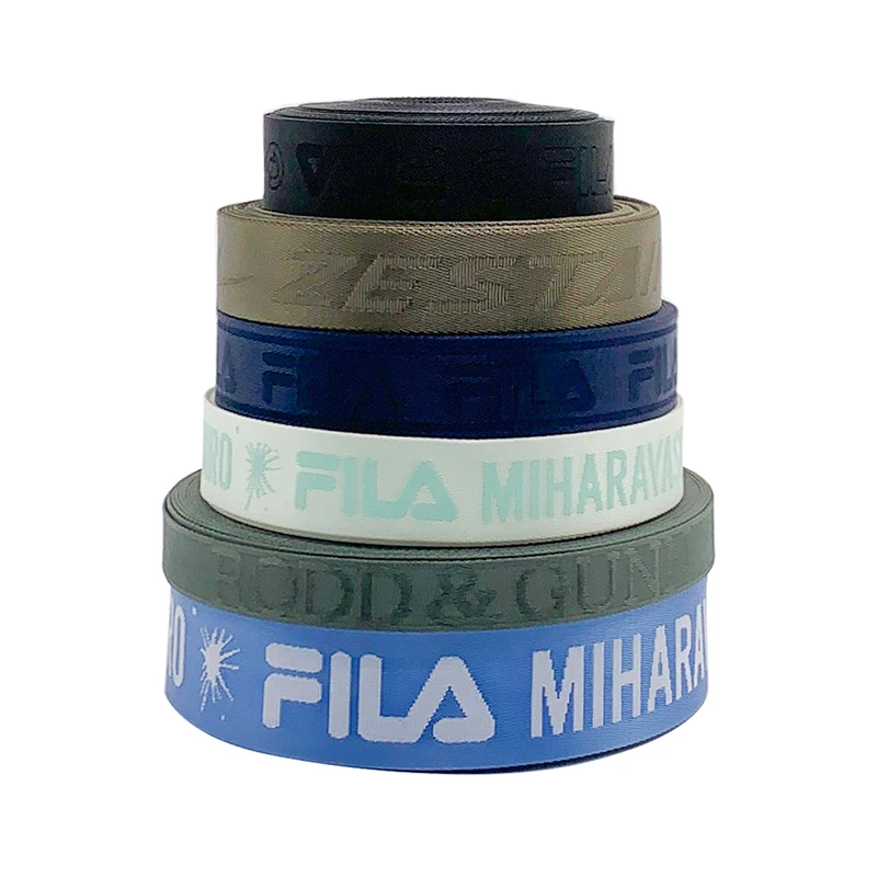 Multi Color Tasma Single Or Double Sided Printing Custom Print Design Heavy Duty Nylon Tape  For Luggage Jacquard Webbing