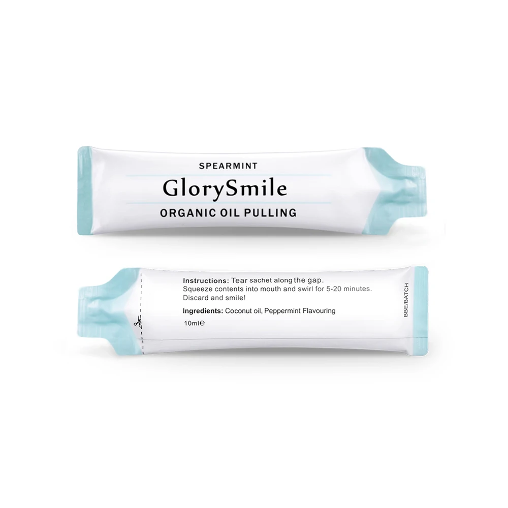 CE Certificate Factory Private Label Refresh Bad Breath Portable Natural Coconut Oil Pulling Single Sachet Whitening Mouthwash