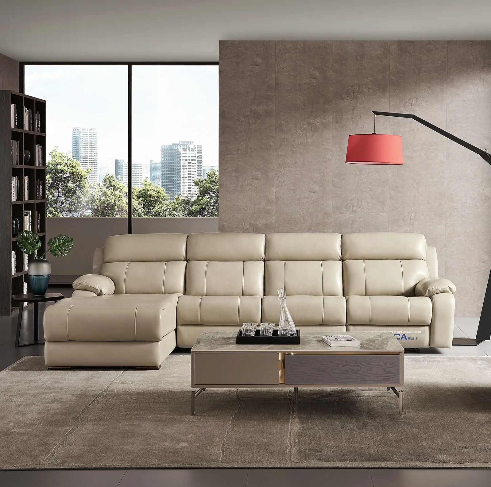 BFP Home Living Room Leather Recliner Sofa Set Furniture Fabric Luxury Lounge Sofa Multifunction Reclining Sofa Set