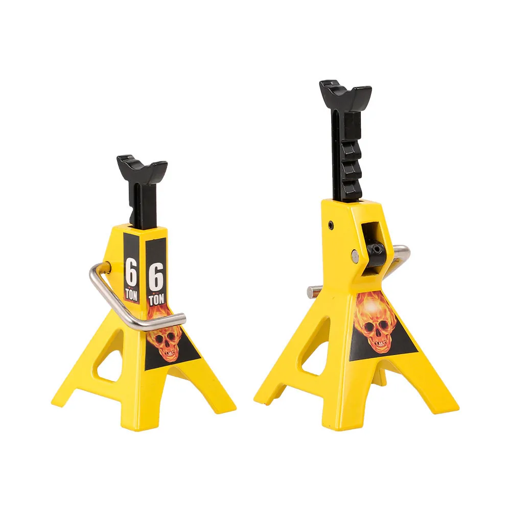 2pcs RC Jack Stand Adjustable Height Decorate Metal RC Simulation Accessories for Traxxas HSP Redcat Rc4wd Tamiya Axial RC Truck