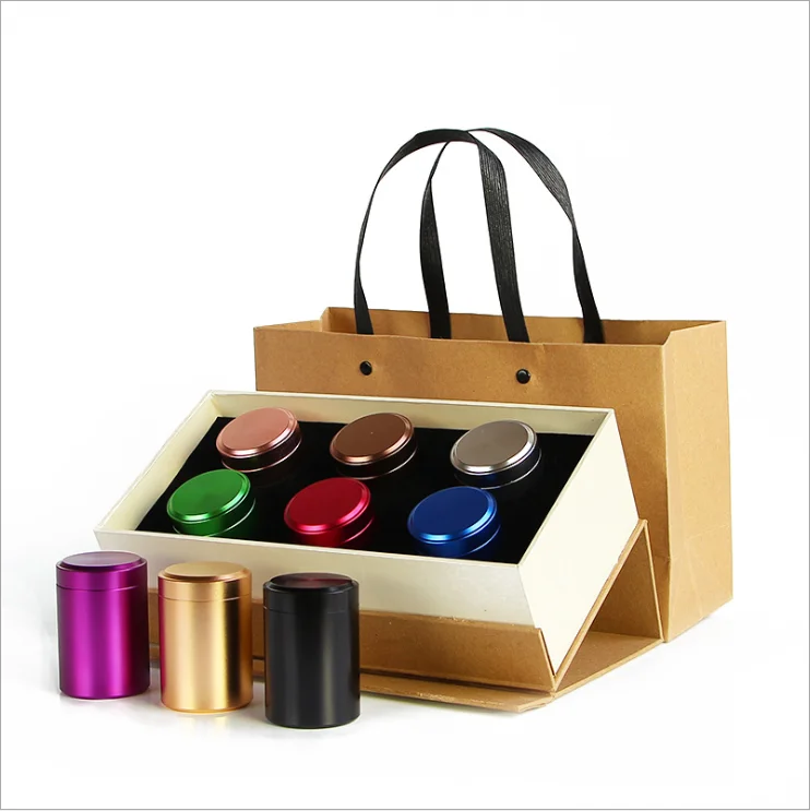 metal canister tea can 60ml Rose gold small size metal tea coffee tin can free sample Tea Tin