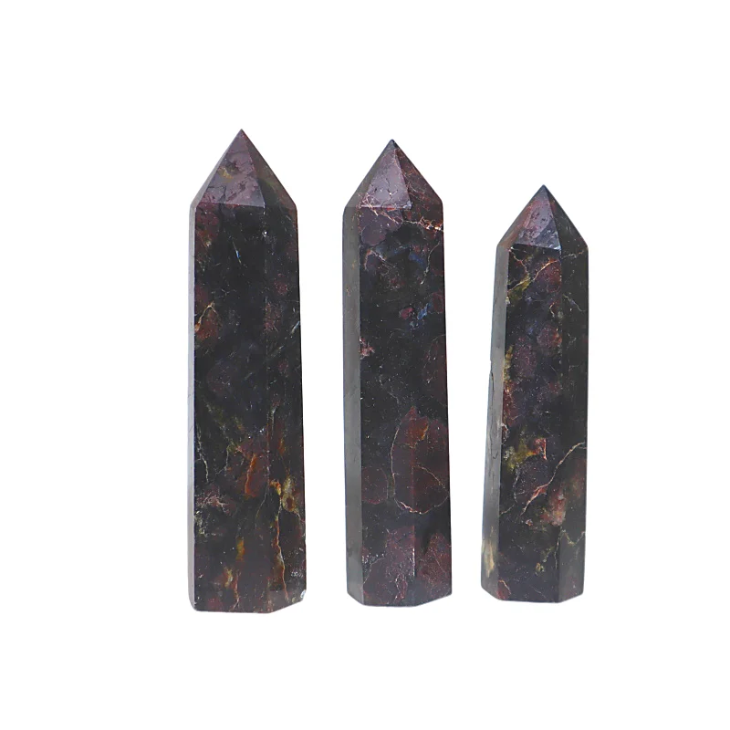 
Whale high quality natural Reiqi gem healing magic stick folk handicrafts and garnet quartz point for feng shui decoration 