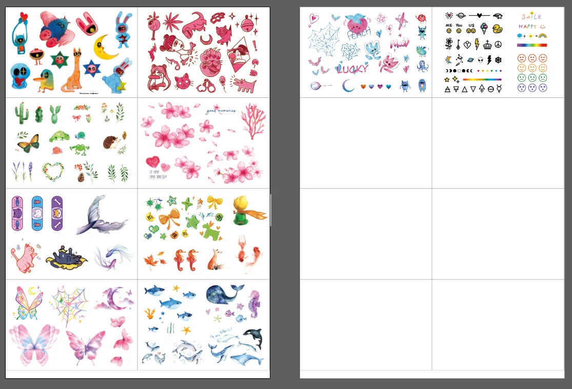 Kids Cute Tattoos Party Customize Tattoo Fashionable Design Water Transfer Body Temporary Colorful Sticker