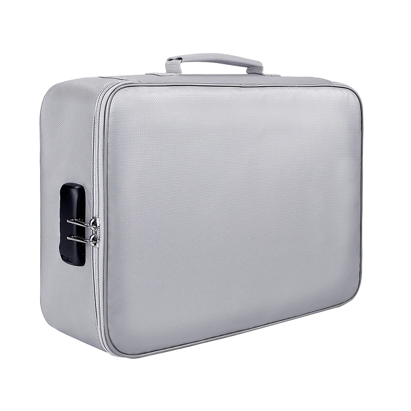 YIHUAXING Factory Wholesale Travel A4 Document Bags Portable Fireproof Document Bag with Lock Safe Storage for Important Files