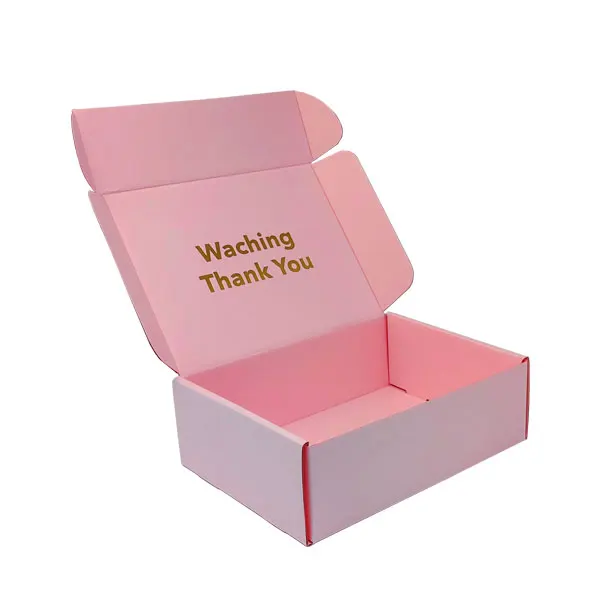 
Hot Corrugated Cajas Branded Packaging Cardboard Clothes Mailing Cosmetic Small Pink Shipping Custom Logo Mailer Box 