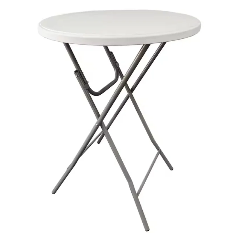 Outdoor Plastic Round Folding Table Steel Standings Hdpe High Top Bar Tables for Dining Rental Picnic