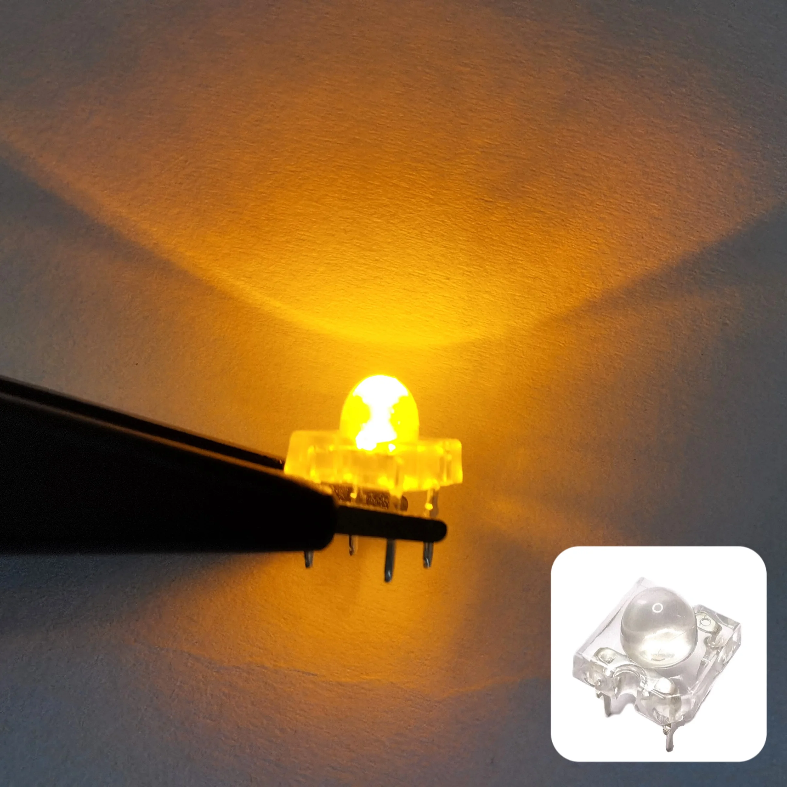 Wholesale 5mm Ultra-flux Yellow/Diffused Yellow LEDs 4-pin Piranha LEDs