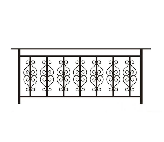 8 ft tall durable steel bar fence prefabricated ornamental wrought iron fence