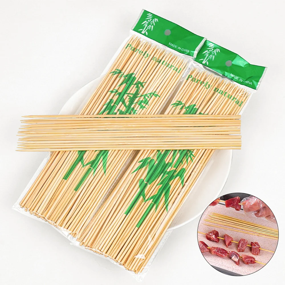 Eco Friendly Disposable bbq Skewer Bamboo Barbecue Paddle Sticks Wooden Round Stick for Kebab