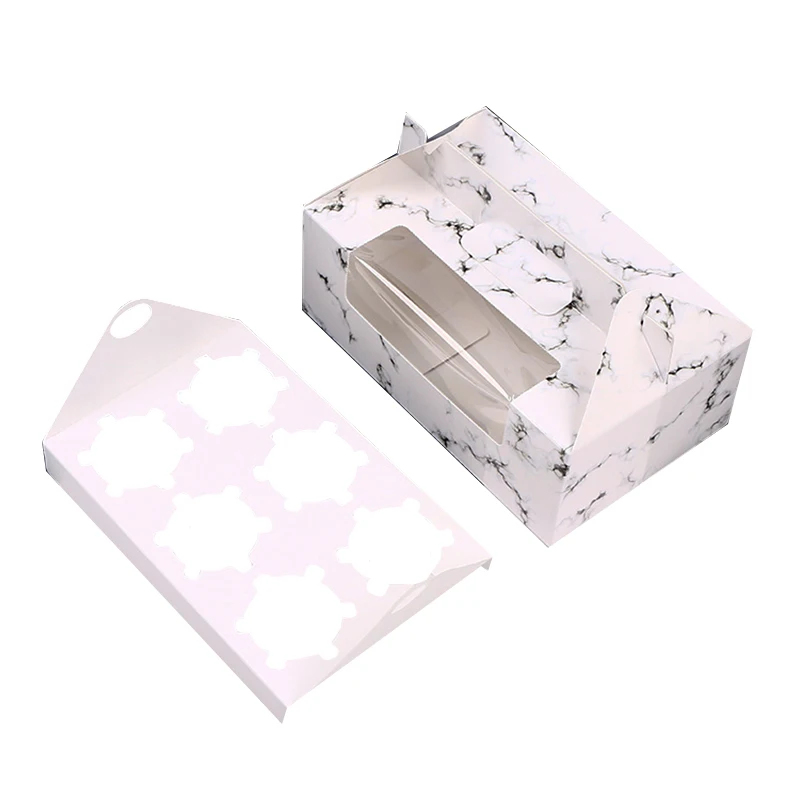 Customized logo personalized box packaging christmas gift paper mini small cake slice box for  bakery macaron