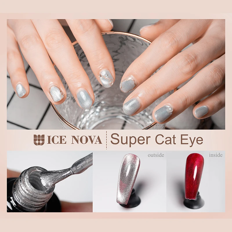 ICE NOVA Super Cat Eye Gel Chameleon 3d Cat Eye Powder Super Magnetic Color Shift Nail Glitter Pigment Diy Nail Gel