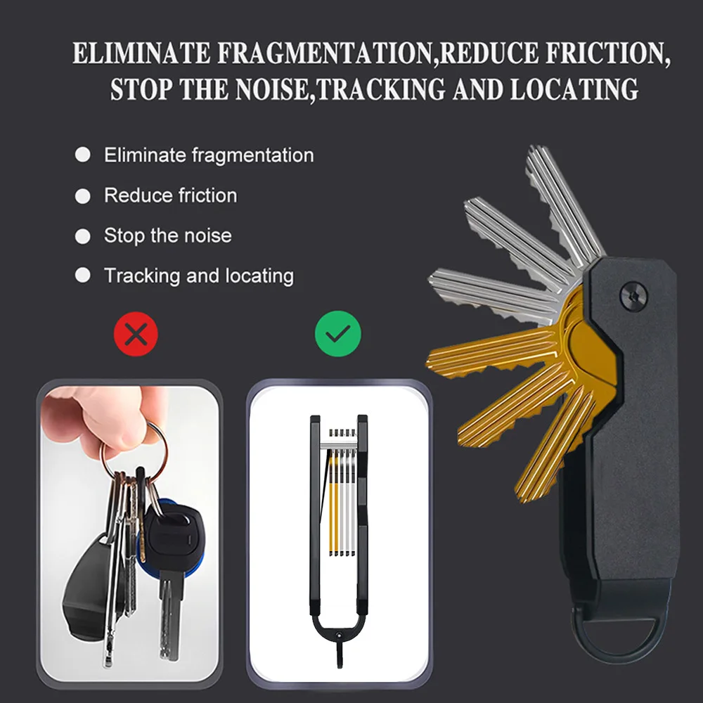 New Fashion Factory Wholesale luxury Design Minimalist Aluminum Key Holder Case Portable Compact Pocket Foldable Key Card Clip