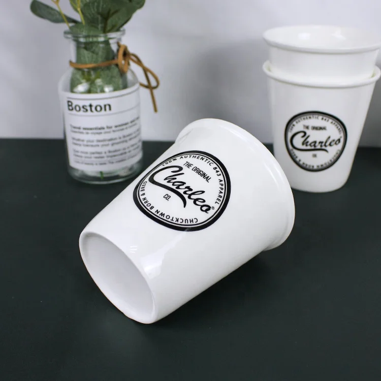 korean porcelain fine bone china retro white ceramic coffee cup without handle