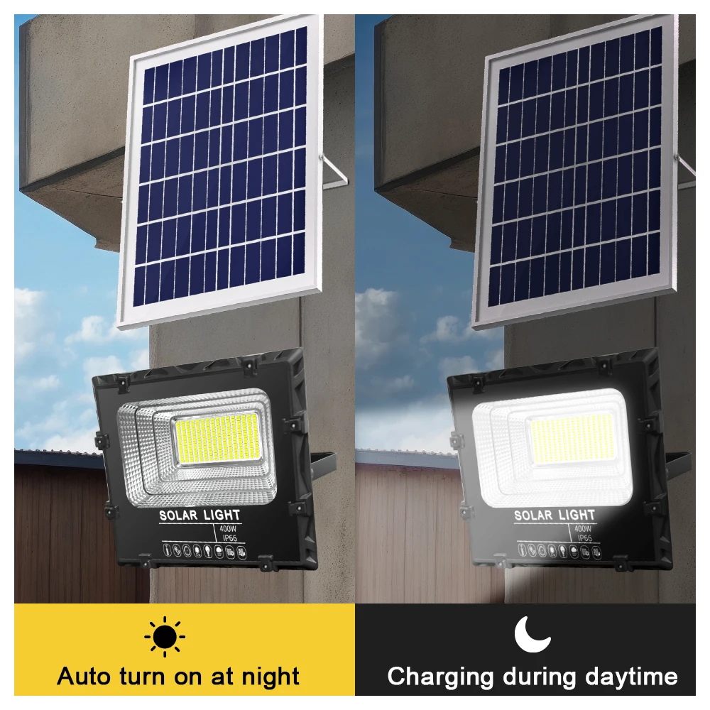 500W, 1000W, 2000W solar outdoor ABS waterproof IP65 remote-controlled floodlight