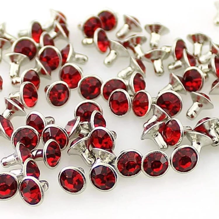 Decorative silver Crystal Rhinestone Stud Rivets for DIY Craft Clothing Bag Spike Rhinestone Rivets for Leather Craft