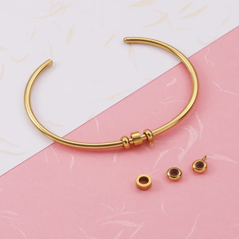 Wholesale stainless steel Dividers Bead Circle Bead DIY Bracelet Necklace Jewelry Making Accessories Stainless Spacer Bead