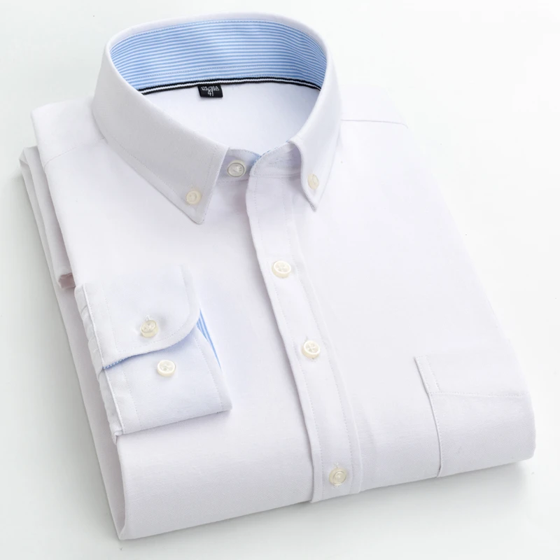 Hot Sale Long Sleeve Oxford Cotton Comfortable and Breathable Office Solid Color Casual Shirt