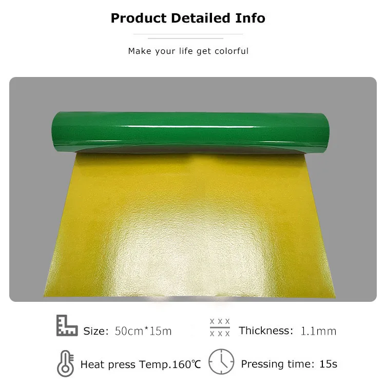 wholesale textile fabric film roll green color flocking heat transfer vinyle sheet production pla