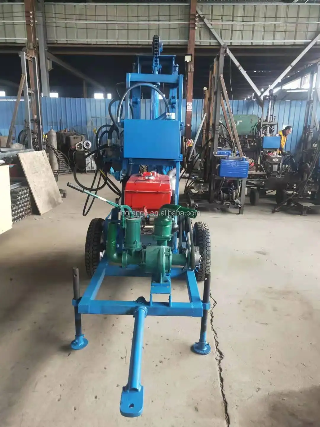 100m 22HP Cheap price small portable diesel rotary hydraulic water well borehole mine drilling rig machine for water wells