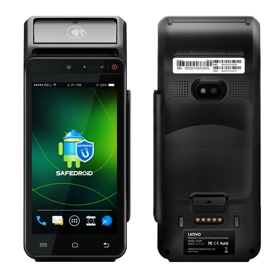 UROVO i9100 pos mobile portable thermal Handheld Smart Payment Terminal POS device based on Android 12 support barcode scanning