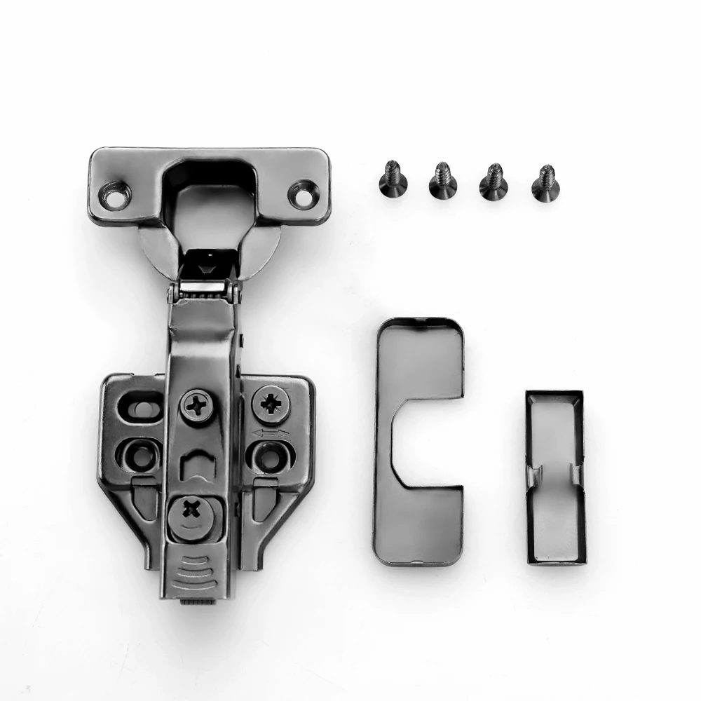 ROEASY Black Nickel Hinge for Cabinet Door Soft Close 3D Hydraulic Hinge with Cover for Cupboard Wardrobe Hinge