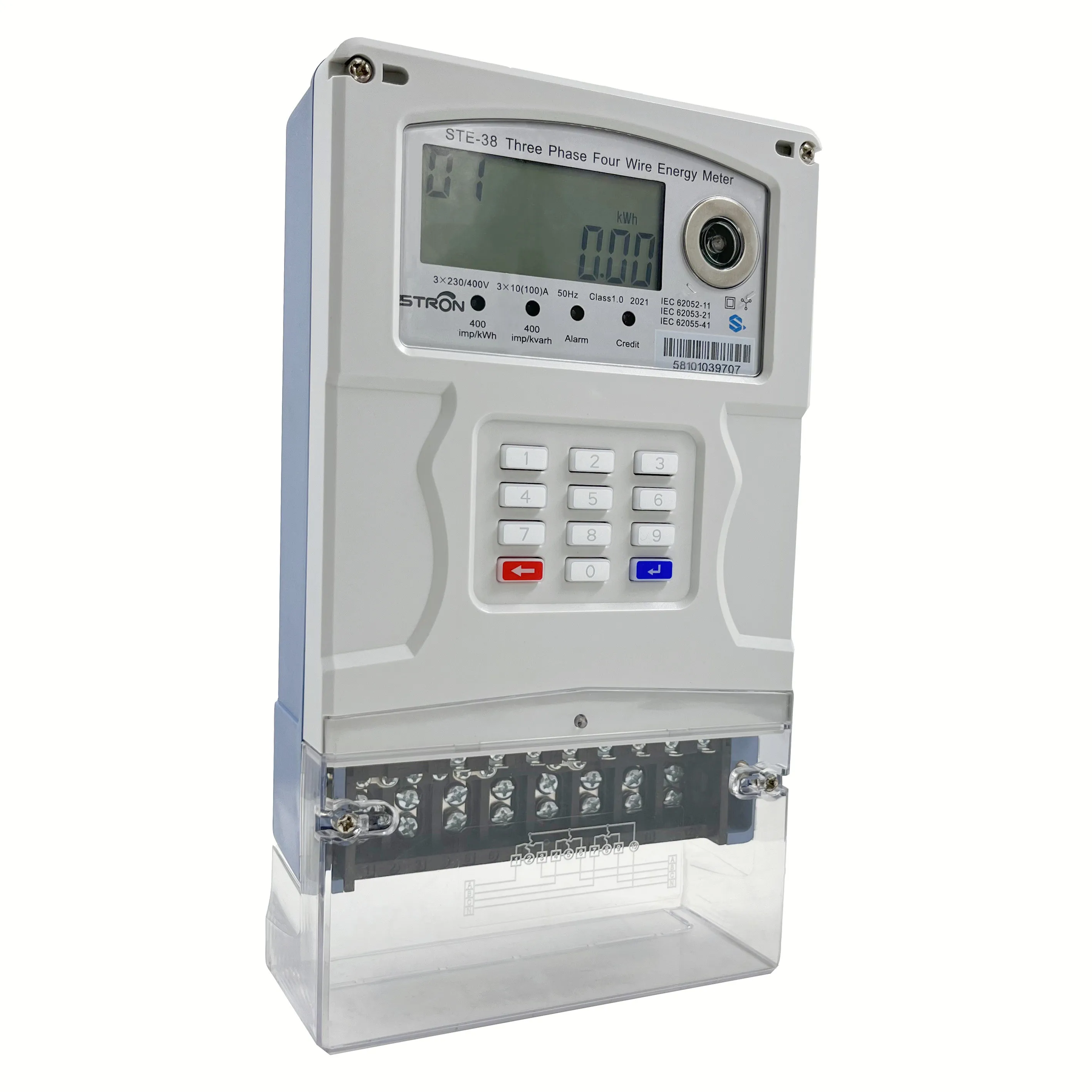 Dual Source STS Keypad Intelligent prepaid 3 Phase Smart Electricity Meter with Vending Software