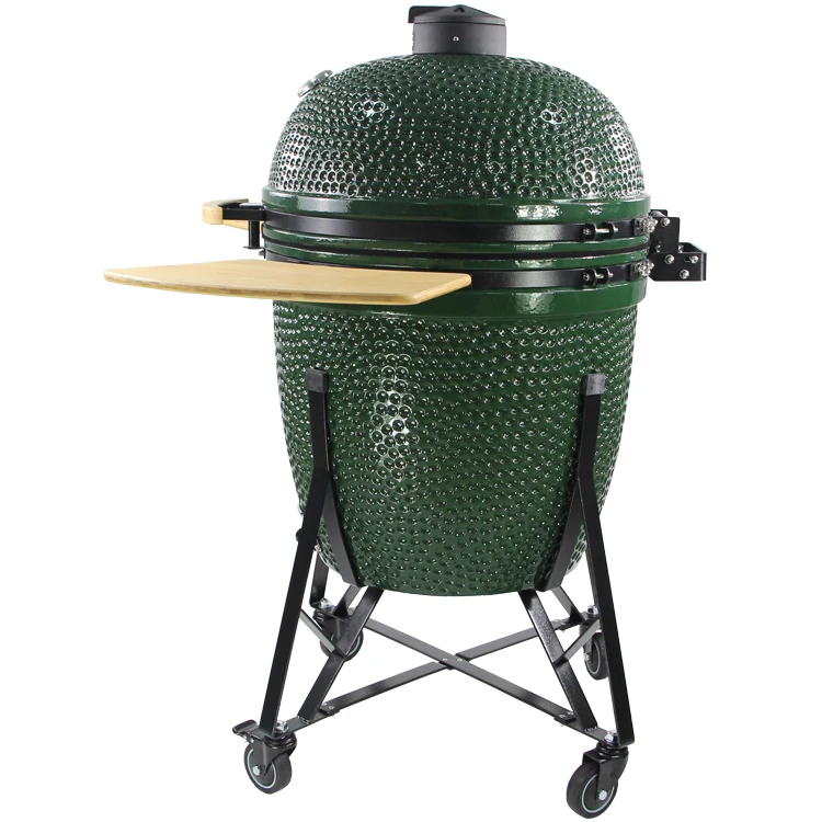 Угольный гриль для барбекю kamado 27 дюймов чугунный зеленый уличный угольный