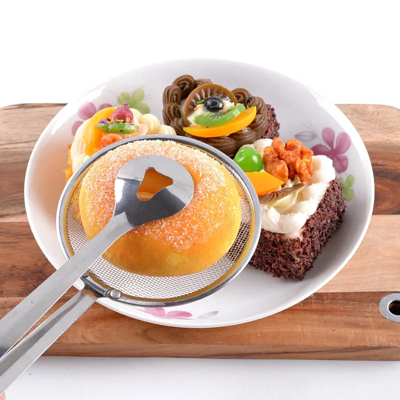 Stainless Steel Oil Separator Multi-functional Filter Spoon With Clip Food Tongs kitchen oil-Frying BBQ filter