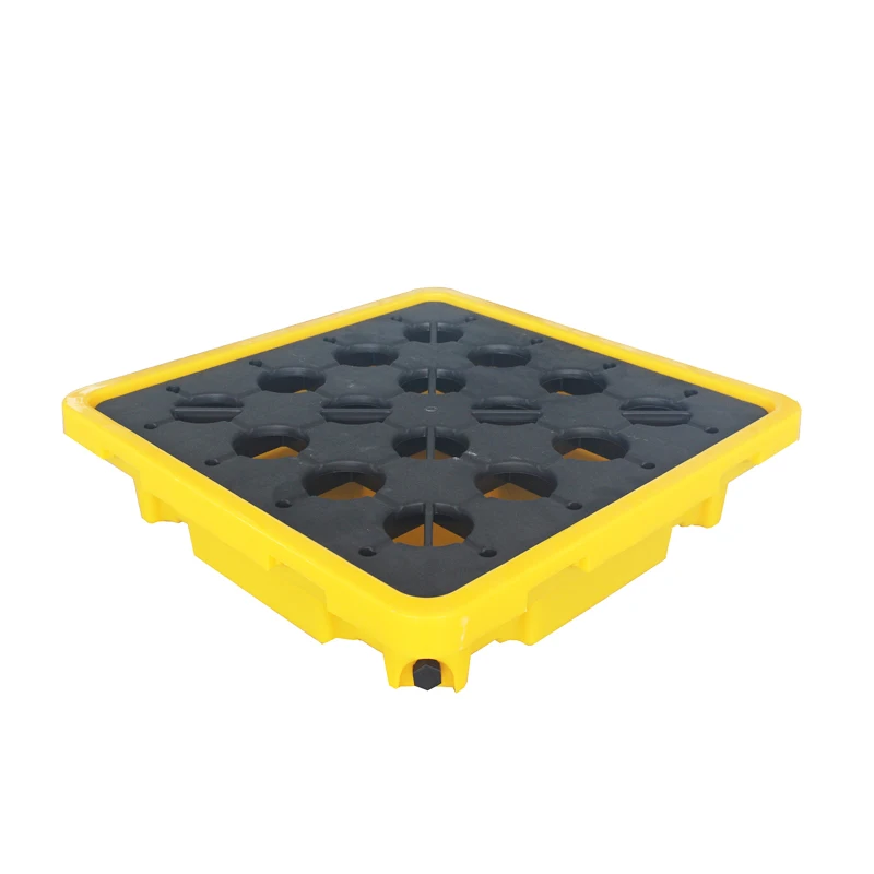 virgin hdpe yellow detachable large size plastic four 4 drums ibc spill pallet