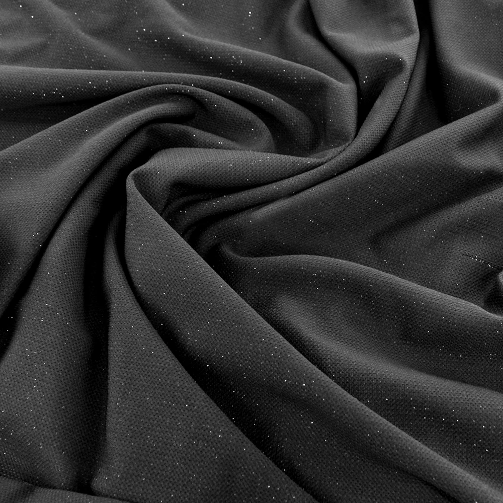 Wingtex Hot Sale Shiny 180GSM Nylon 70% Spandex 13% Silver Wire 17%  Lurex Glittery Fabric For Dress,Leggings