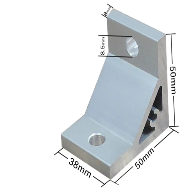 Custom Aluminium Profile Right Corner Connect Angle Bracket
