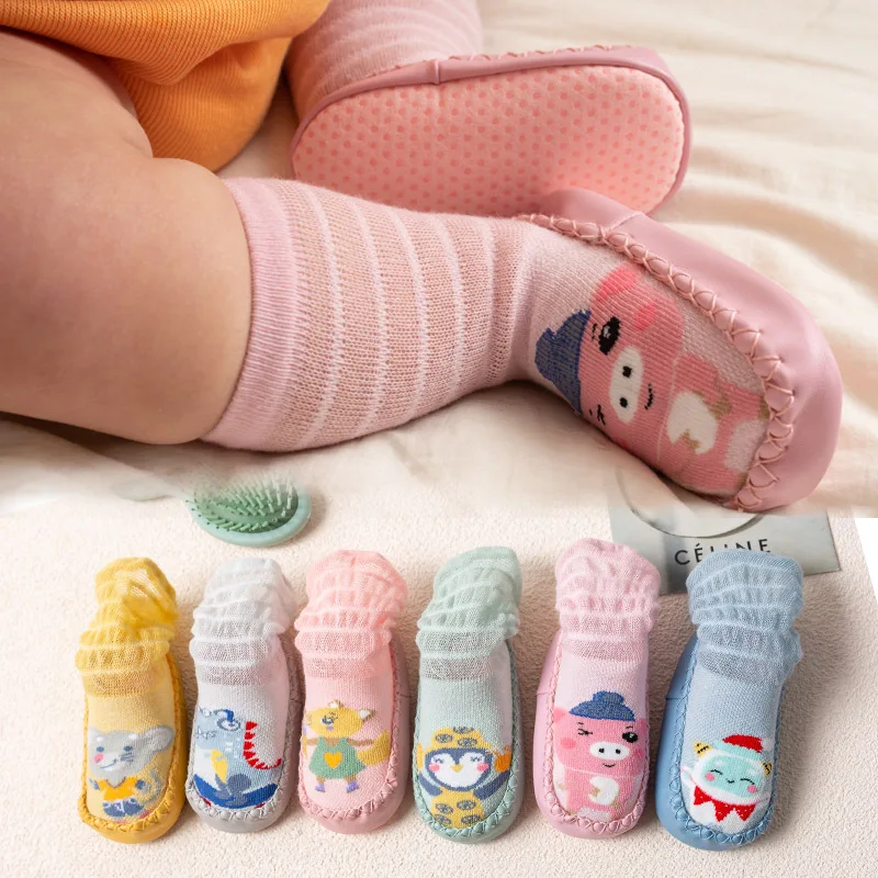 Newborn Baby Toddler Socks Shoes Long Tube Booties Mesh Kids Socks Summer Cute Kid Baby Girl Cartoon Socks