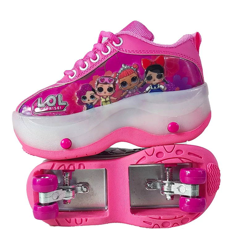 Factory Wholesale Customized Color Child Roller Skates Sliding Kid Shoes built-in Wheels Family Outdoor Sports Inline Skate