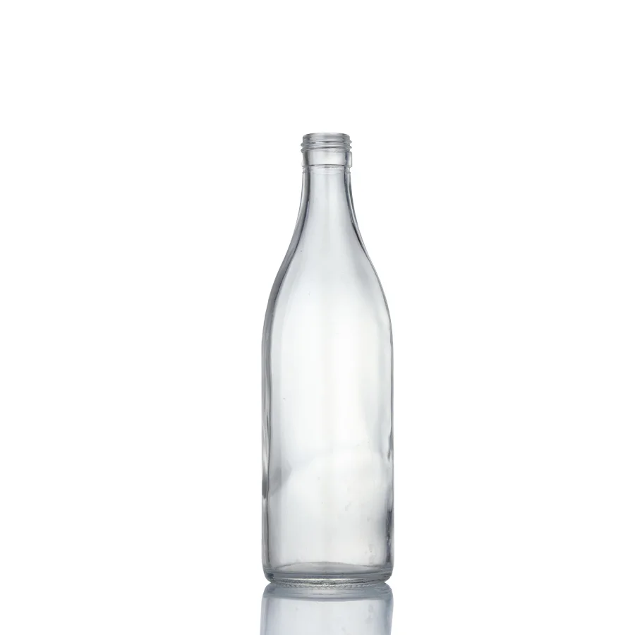 Empty 330ml 33cl 750ml 75cl silk screen printed extra flint mineral still sparkling spring water glass bottle with 28mm ropp cap