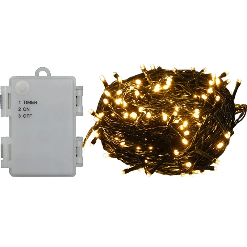 christmas outdoor waterproof decoration battery powered 300 led string lights with timer for Holiday garden