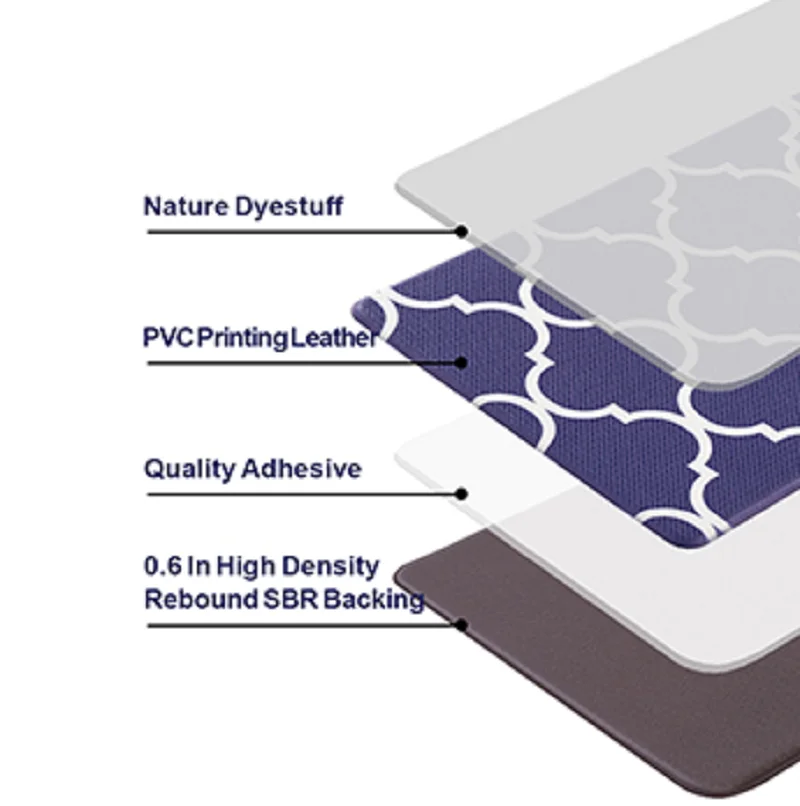 Comfort Anti-slip Salon Office Desk Anti-fatigue PVC Standing Washable Kitchen Floor Anti Fatigue Mat 10mm