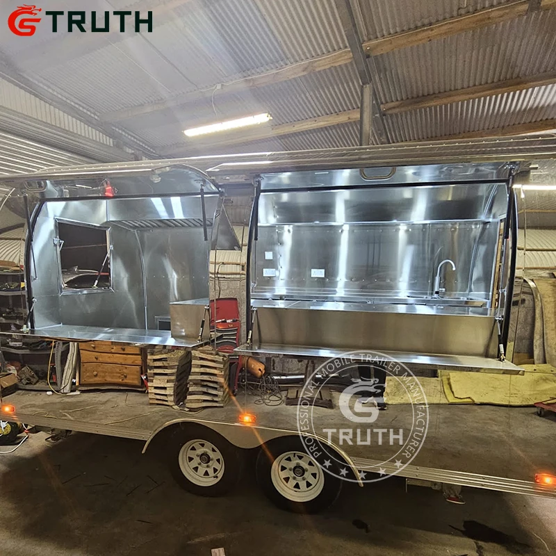 Outdoor Stainless Steel Home Use Restaurant Commercial Multifunction Food Cart Food Truck for Retail