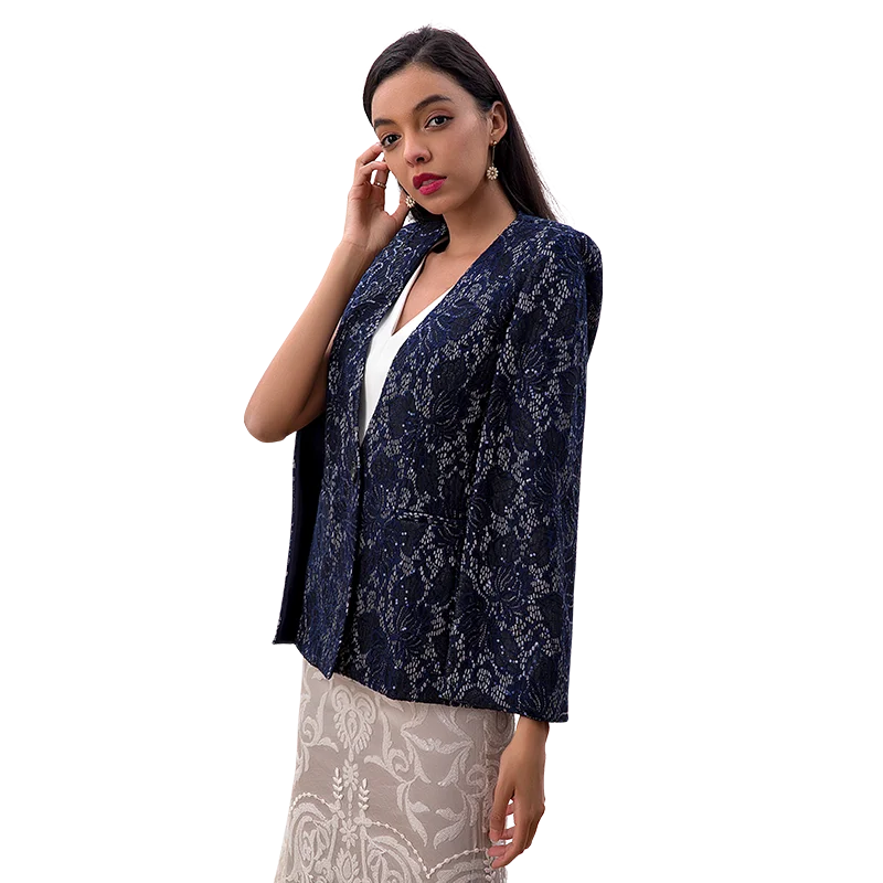 NJ188-1 fall women clothes lace Sequins work Cape modern coats for women