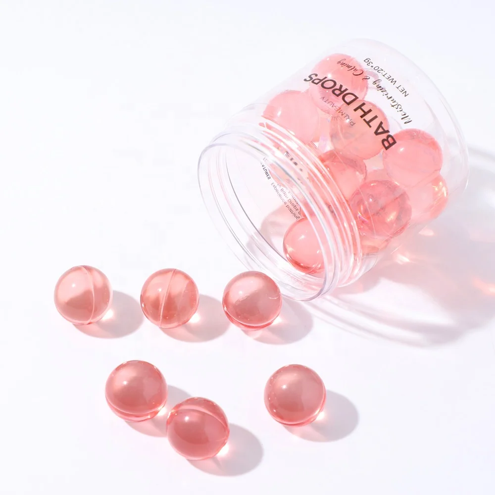 Moisturizing SPA Bath Beads Wholesale Bulk Round Heart Shape Essential Oil Ball Bath Pearls Capsule Scented Bath Oil Beads