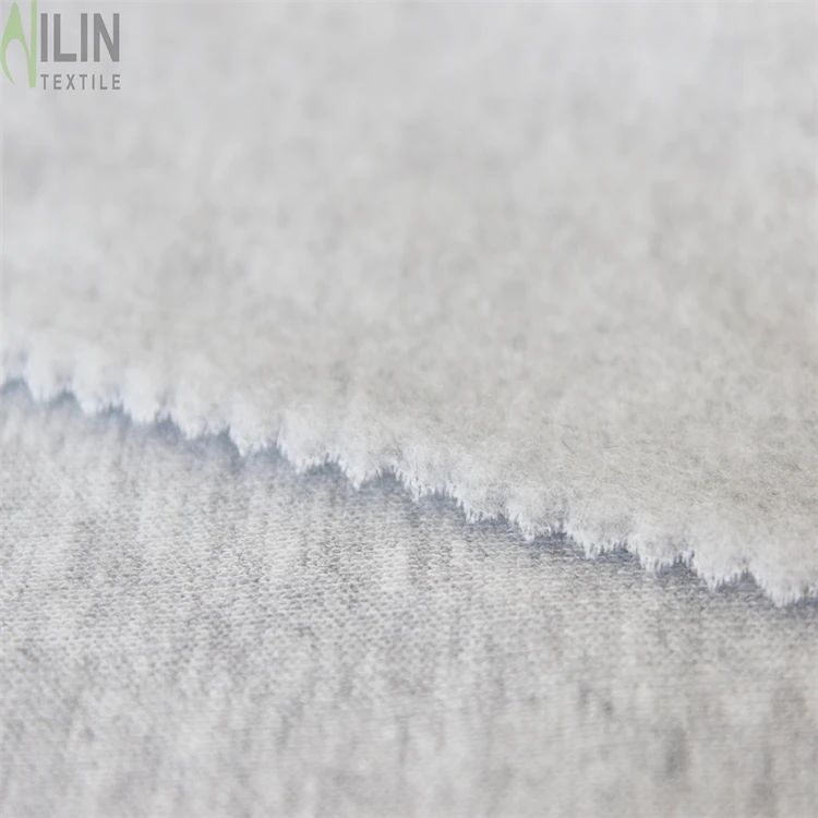 Anti-pilling autumn winter fabric grey melange 1side brush fleece fabric
