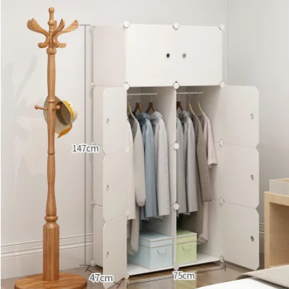 Extra Sturdy Combination Armoire Space Saving Modular Storage Cabinet Clothes Cabinet For Hanging Clothes