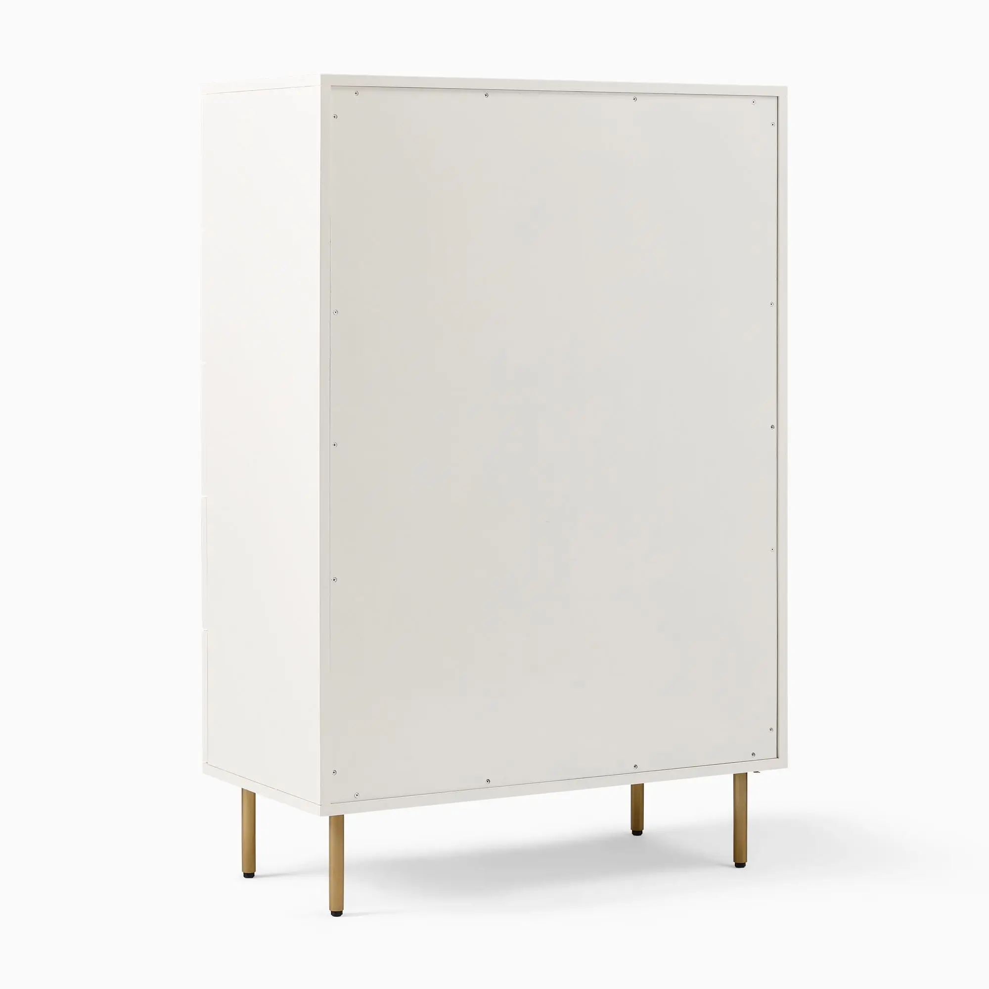 Contemporary Living Room White Chest of Drawer Rattan Cabinet with 5 Drawer