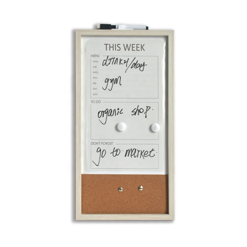 
Combination Board Cork/Whiteboard/Chalkboard -Combo Bulletin Magnetic Dry Erase Chalk Board Weekly Planner Message board 
