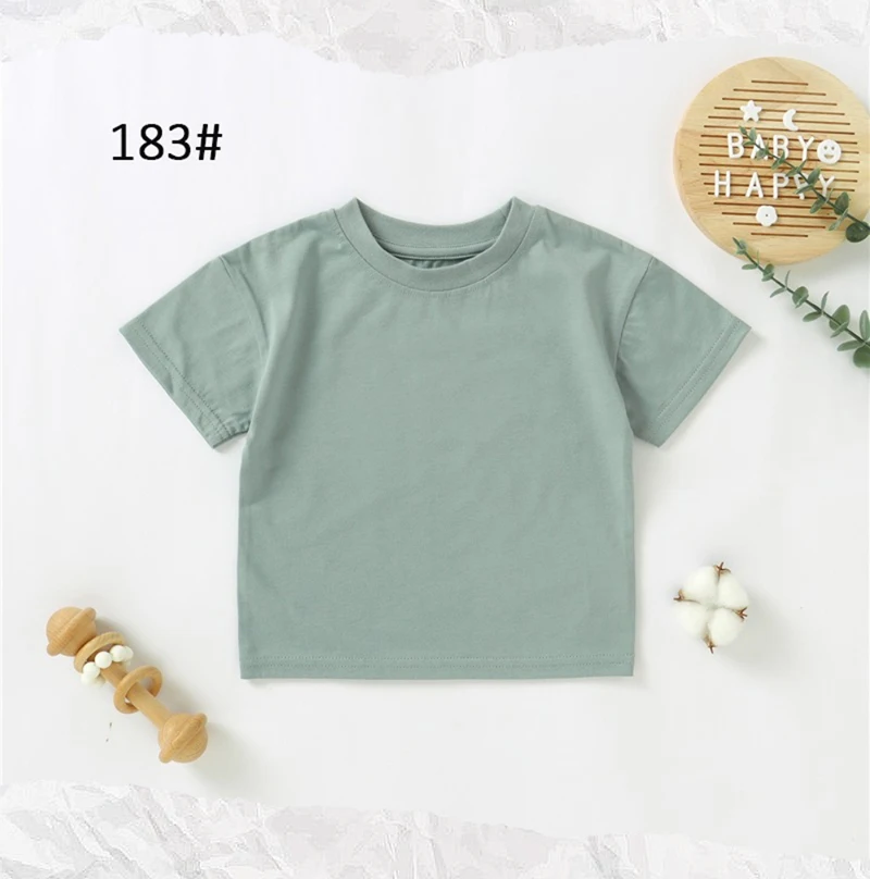 Wholesale Baby Clothes Supplier 100% Organic Baby Cotton Jersey Summer Plain Toddler Baby t-Shirt