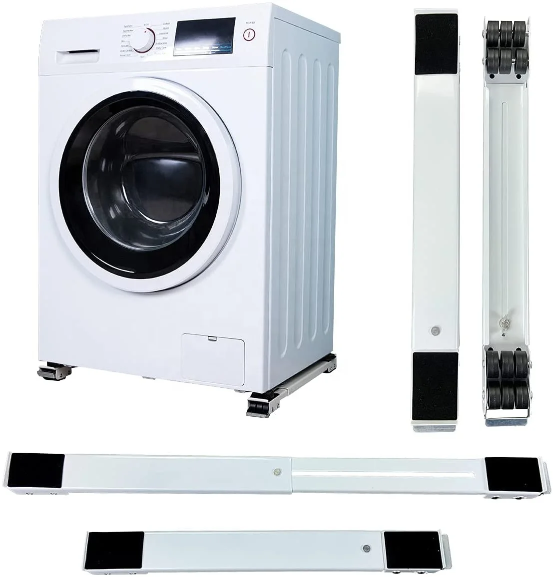 Appliance Rollers Pair Move Tools Expandable Adjustable Steel Appliance Trolley Furniture Mover for Washer Dryer