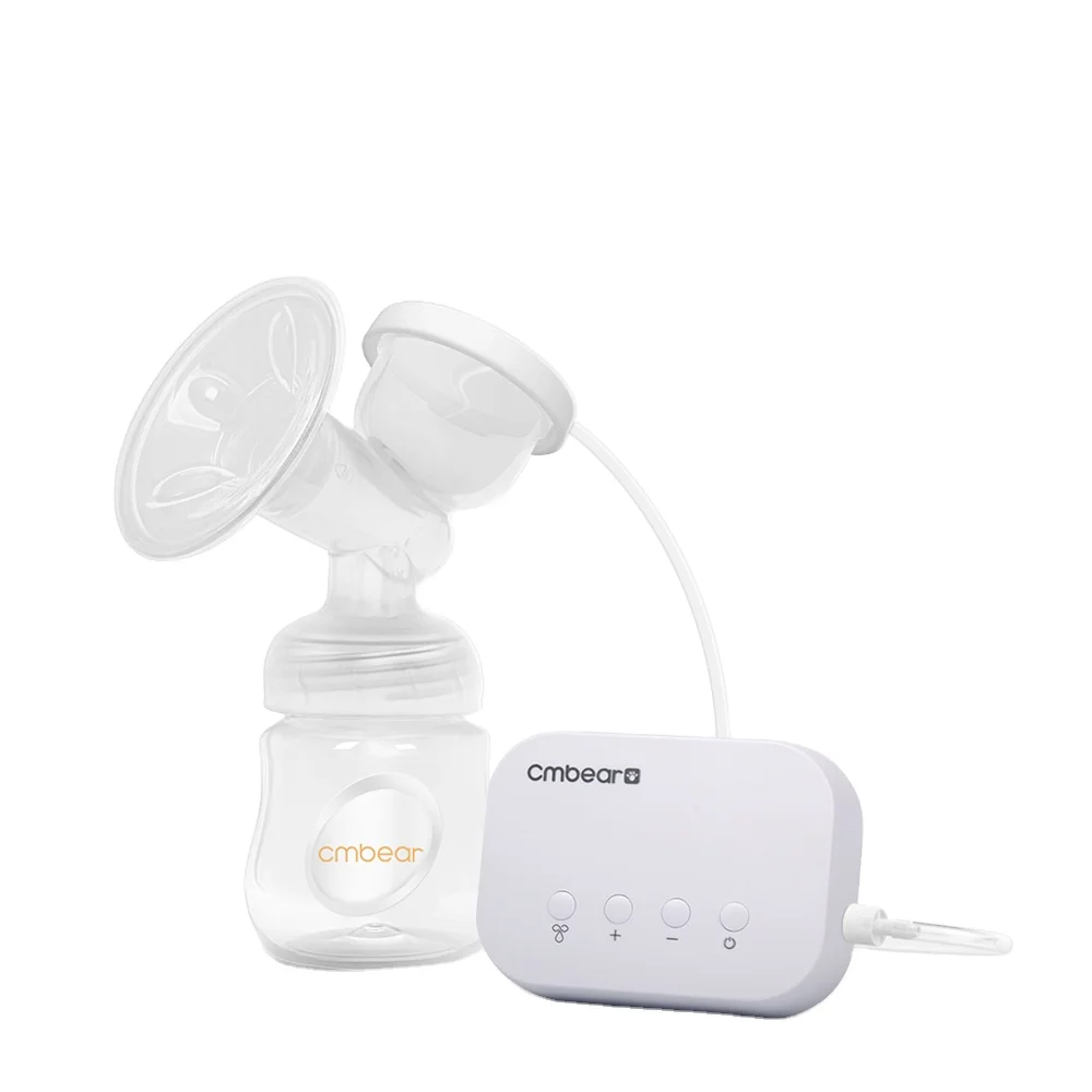 Cmbear best-selling single bottle electric breast milk pump 0-12 months silicone tape silicone flange 24mm, with dust cover